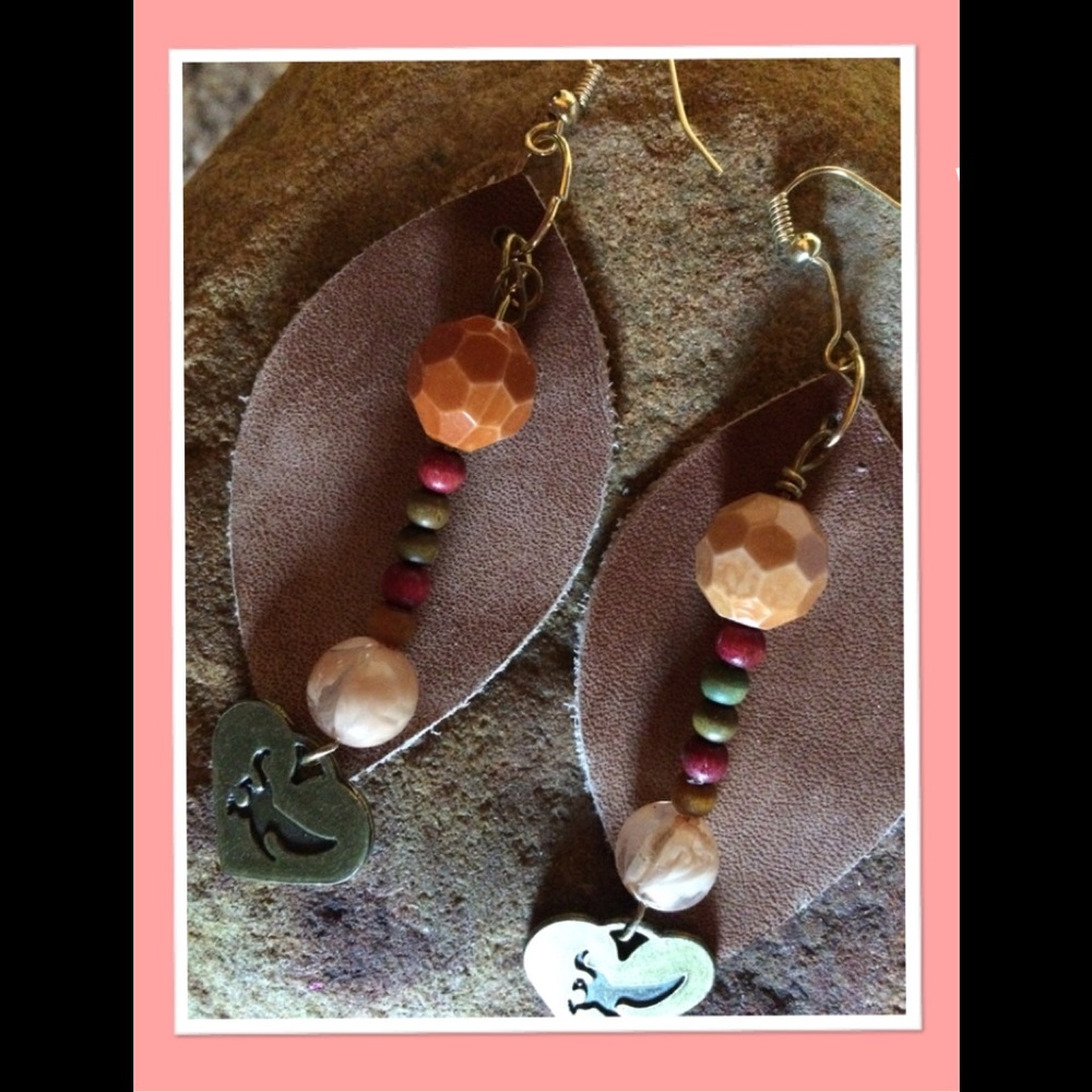 Leather Bohemian earrings